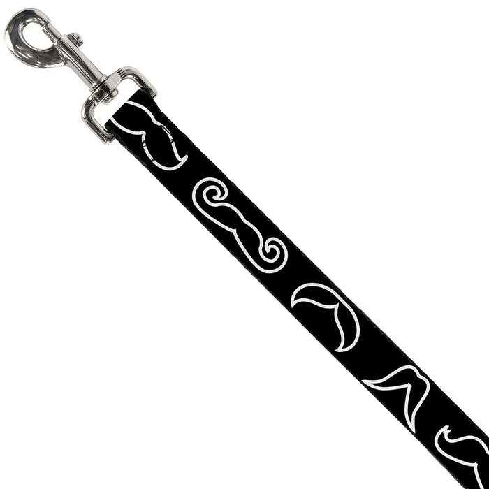 Dog Leash - Mustache Outlines Black/White Dog Leashes Buckle-Down   