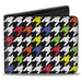 Bi-Fold Wallet - Houndstooth Black White Multi Neon Bi-Fold Wallets Buckle-Down   