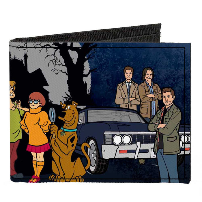 Canvas Bi-Fold Wallet - SCOOBYNATURAL Scooby Doo Supernatural 8-Character Group Pose2 Canvas Bi-Fold Wallets Scooby Doo Supernatural   