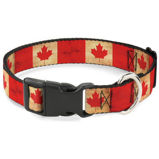 Plastic Clip Collar - Canada Flag Continuous Vintage Plastic Clip Collars Buckle-Down   
