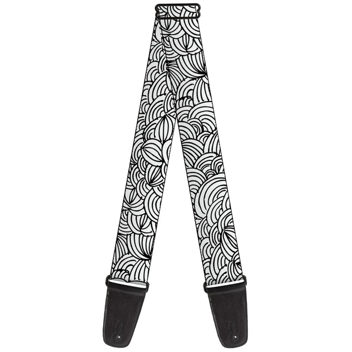 Guitar Strap - Doodle1 White Black Guitar Straps Buckle-Down   