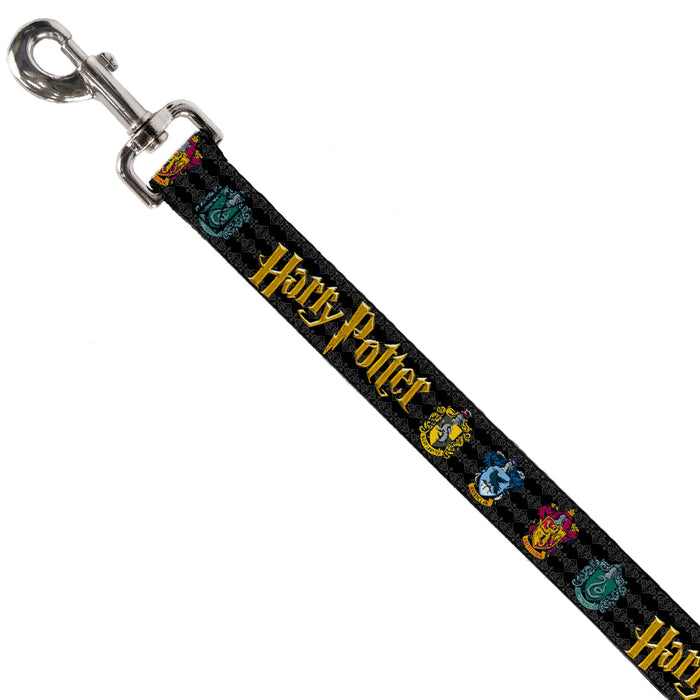 Dog Leash - HARRY POTTER Hufflepuff/Ravenclaw/Gryffindor/Slytherin Coat of Arms Black Dog Leashes The Wizarding World of Harry Potter   