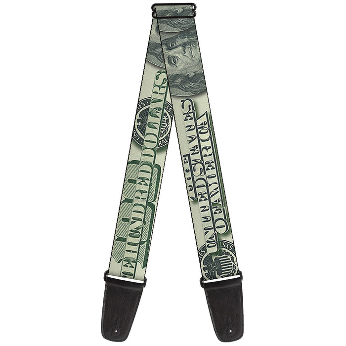 Guitar Strap - 100 Dollar Bill CLOSE-UP Triple Benjamin Guitar Straps Buckle-Down   