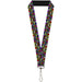 Lanyard - 1.0" - Suits $$$ Black Multi Color Lanyards Buckle-Down   