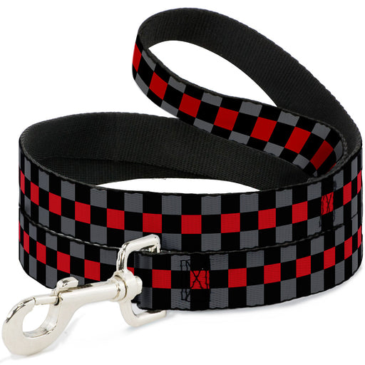 Dog Leash - Checker Black/Gray/1 Red Dog Leashes Buckle-Down   
