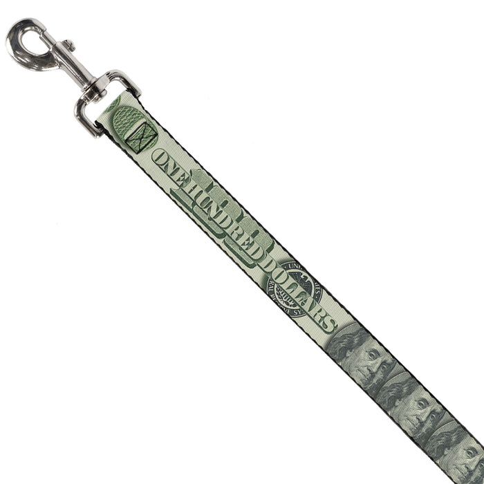 Dog Leash - 100 Dollar Bill CLOSE-UP/Triple Benjamin Dog Leashes Buckle-Down   