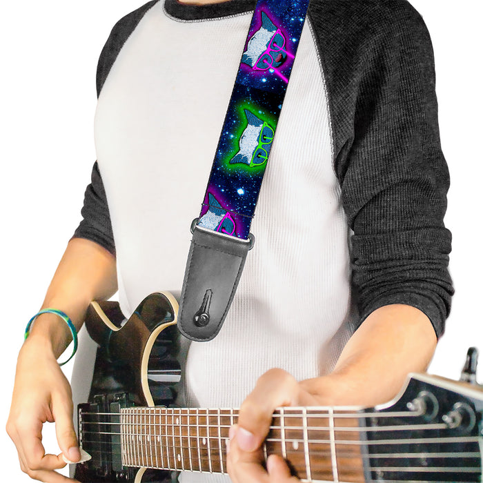 Guitar Strap - Laser Eye Cats in Space Guitar Straps Buckle-Down   