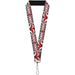 Lanyard - 1.0" - Corset Lace Up w Bow Red Plaid Red Lanyards Buckle-Down   