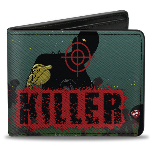 Bi-Fold Wallet - ZOMBIE KILLER Zombie March Green Red Black Bi-Fold Wallets Buckle-Down   