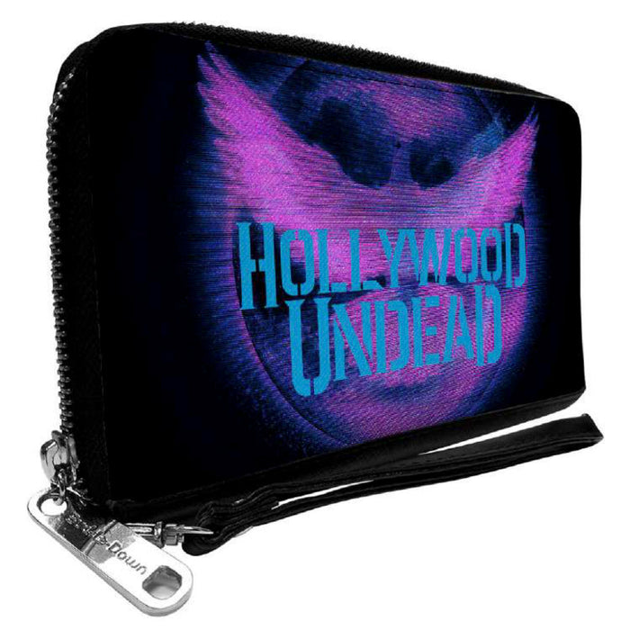 Women's PU Zip Around Wallet Rectangle - HOLLYWOOD UNDEAD Dove TV Fuzz Black Pinks Blues Clutch Zip Around Wallets Hollywood Undead   