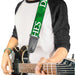 Guitar Strap - St Pat's DRINK UP BITCHES Stacked Shamrocks Greens White Guitar Straps Buckle-Down   