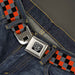 BD Wings Logo CLOSE-UP Full Color Black Silver Seatbelt Belt - Checker Trio Gray/Black/Red Webbing Seatbelt Belts Buckle-Down   