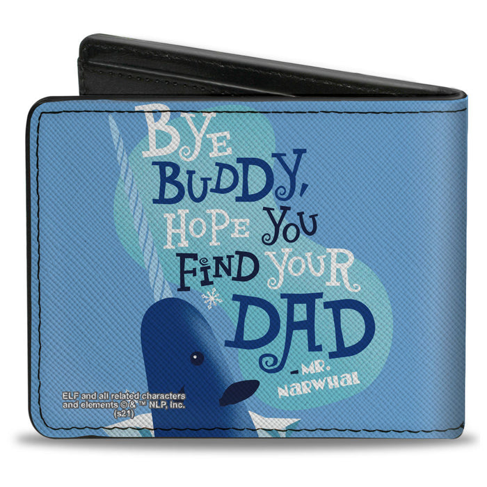 Bi-Fold Wallet - Elf Quote BYE BUDDY MR. NARWAHL Quote Blues White Bi-Fold Wallets Warner Bros. Holiday Movies   
