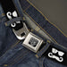 BD Wings Logo CLOSE-UP Full Color Black Silver Seatbelt Belt - Sunglasses & Mustache Black/White Webbing Seatbelt Belts Buckle-Down   