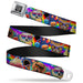 BD Wings Logo CLOSE-UP Full Color Black Silver Seatbelt Belt - Pets & Snacks Rainbow Collage Webbing Seatbelt Belts Buckle-Down   