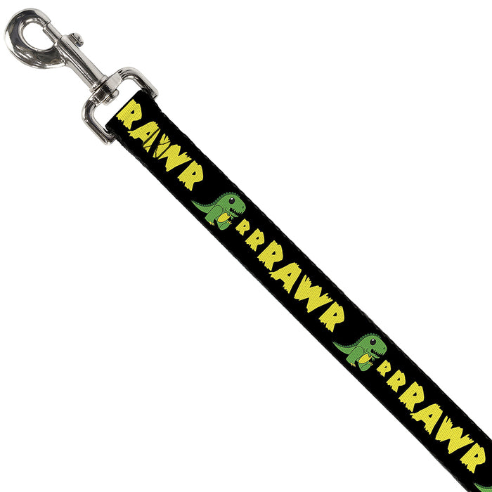 Dog Leash - RRRAWR Dinosaur Black/Green/Yellow Dog Leashes Buckle-Down   