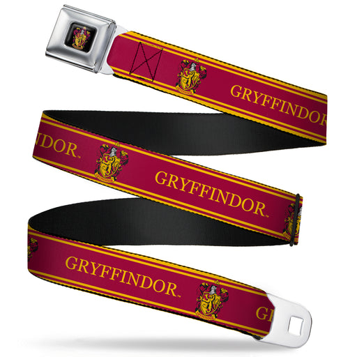 Gryffindor Crest Full Color Seatbelt Belt - GRYFFINDOR/Crest Stripe Gold/Red Webbing Seatbelt Belts The Wizarding World of Harry Potter REGULAR - 1.5" WIDE - 24-38" LONG  