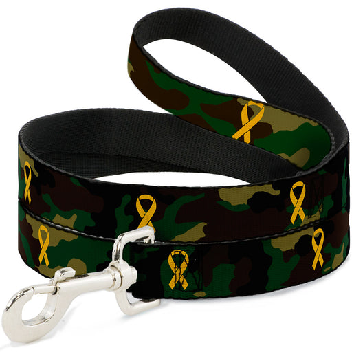 Dog Leash - Support Our Troops Camo Olive/Yellow Ribbon Dog Leashes Buckle-Down   