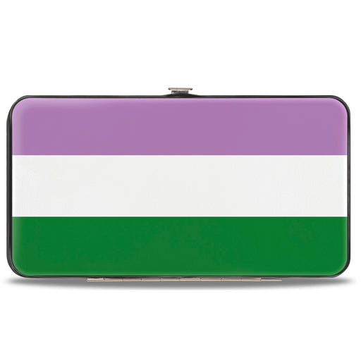 Hinged Wallet - Flag Genderqueer Lavender White Green Hinged Wallets Buckle-Down   
