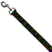 Dog Leash - Mushroom Outline Scattered Black/Multi Neon Dog Leashes Buckle-Down   