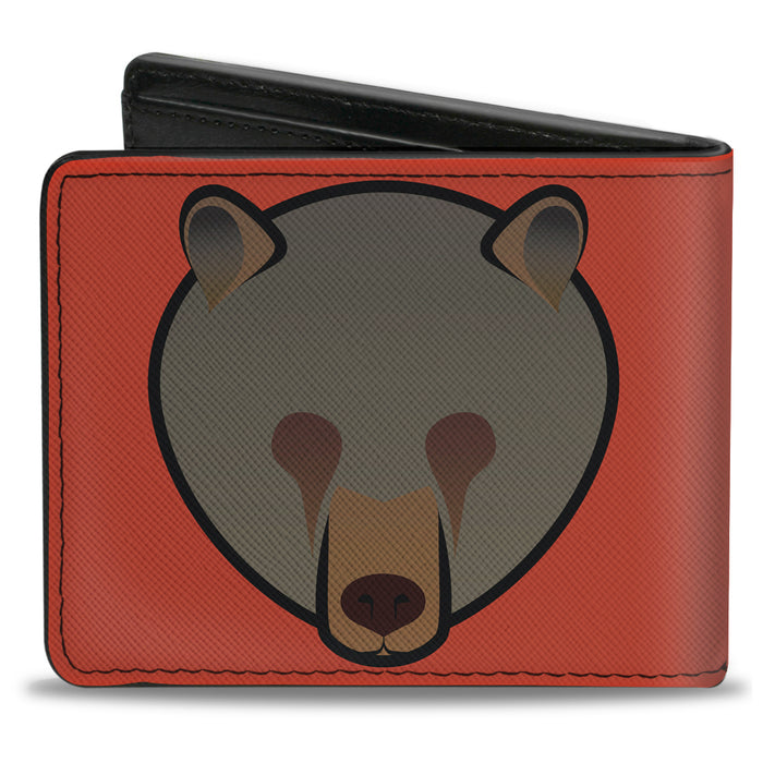 Bi-Fold Wallet - Brown Bear Repeat Orange Bi-Fold Wallets Buckle-Down   