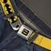 Batman Full Color Black Yellow Seatbelt Belt - Bat Signal-3 Yellow/Black/Yellow Webbing Seatbelt Belts DC Comics   
