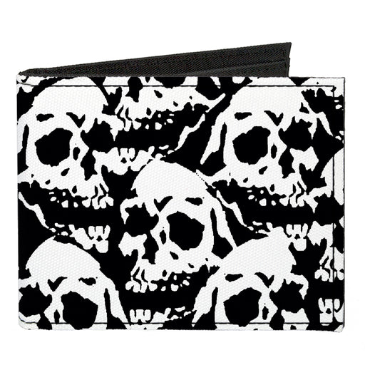 Canvas Bi-Fold Wallet - Skull Yard Black White Canvas Bi-Fold Wallets Buckle-Down   