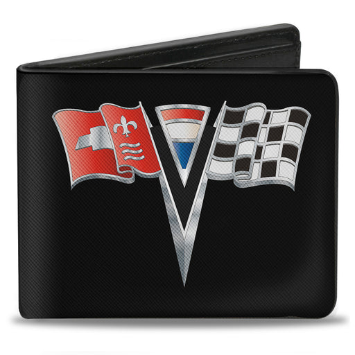 Bi-Fold Wallet - Corvette Stingray C2 Emblem Black Bi-Fold Wallets GM General Motors   