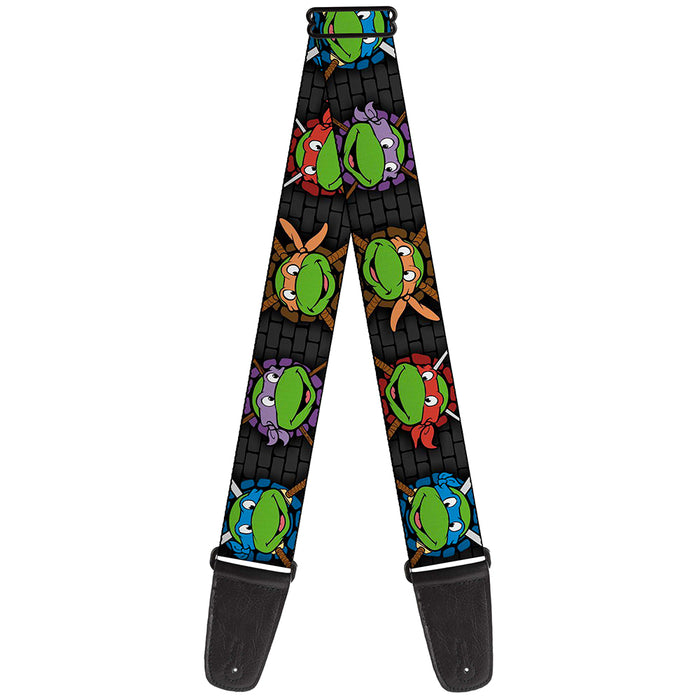 Guitar Strap - Classic TMNT Expessions Battle Gear Gray Multi Color Guitar Straps Nickelodeon   
