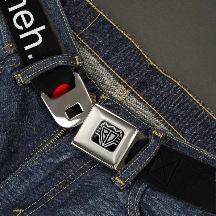 BD Wings Logo CLOSE-UP Full Color Black Silver Seatbelt Belt - Broken Heart MEH Black/Red/White Webbing Seatbelt Belts Buckle-Down   