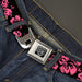 BD Wings Logo CLOSE-UP Full Color Black Silver Seatbelt Belt - Hibiscus Weathered Black/Pink Webbing Seatbelt Belts Buckle-Down   
