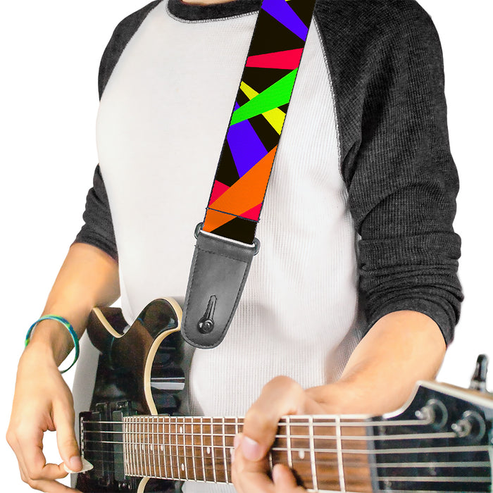 Guitar Strap - Spotlight Black Multi Neon Guitar Straps Buckle-Down   