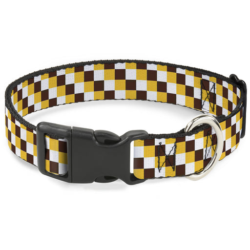 Plastic Clip Collar - Checker White/Gold/Brown Plastic Clip Collars Buckle-Down   