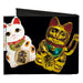 Canvas Bi-Fold Wallet - Maneki Neko Lucky Cats Gold Black White Canvas Bi-Fold Wallets Buckle-Down   