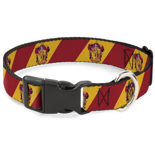 Plastic Clip Collar - GRYFFINDOR Crest Diagonal Stripe Gold/Red Plastic Clip Collars The Wizarding World of Harry Potter   