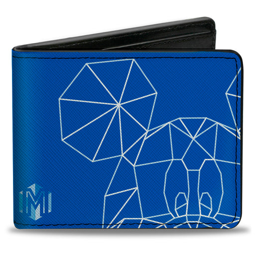 Bi-Fold Wallet - Mickey Mouse Kaleidoscope Face Blueprint Blues White Bi-Fold Wallets Disney   