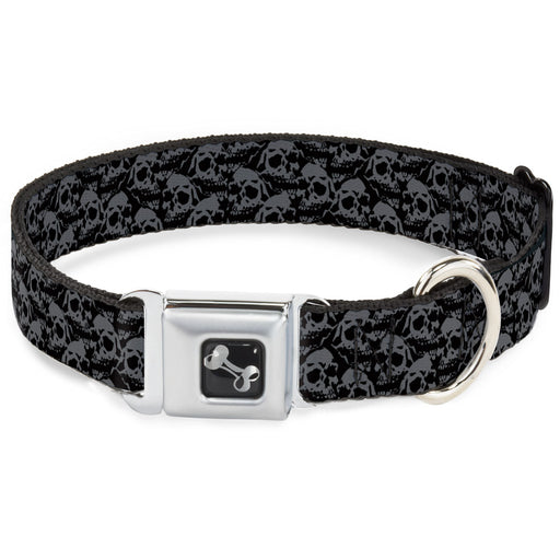 Dog Bone Seatbelt Buckle Collar - Skull Yard Black/Gray Seatbelt Buckle Collars Buckle-Down   