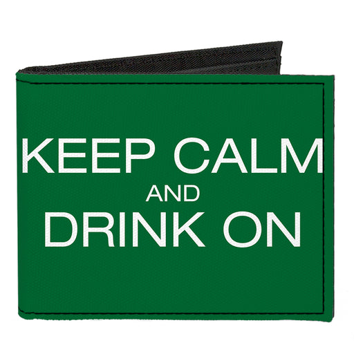 Canvas Bi-Fold Wallet - KEEP CALM AND DRINK ON Beer Green White Canvas Bi-Fold Wallets Buckle-Down   