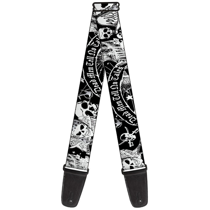 Guitar Strap - Dead Men Tell No Tales Black White Guitar Straps Buckle-Down   