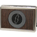 Business Card Holder - LARGE - Flash Logo Marquetry Black Walnut Metal Metal ID Cases DC Comics   