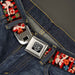 BD Wings Logo CLOSE-UP Full Color Black Silver Seatbelt Belt - Top Hat Pin Up Girl/Poker Chips Vertical Stripes Red/Black Webbing Seatbelt Belts Buckle-Down   
