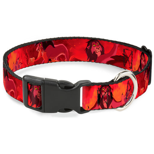 Plastic Clip Collar - Simba Scar Battle Scene Fiery Red Plastic Clip Collars Disney   