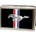 Business Card Holder - LARGE - Ford Mustang w Bars Logo CENTERED FCG Black Metal ID Cases Ford   