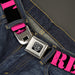 BD Wings Logo CLOSE-UP Full Color Black Silver Seatbelt Belt - RESIST Stencil Black/Pink Webbing Seatbelt Belts Buckle-Down   