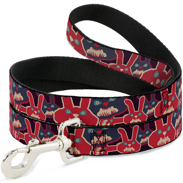 Dog Leash - Angry Bunnies Purple/Red/Blue Dog Leashes Buckle-Down   