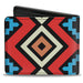 Bi-Fold Wallet - Geometric1 Black Red Tan Brown Baby Blue Bi-Fold Wallets Buckle-Down   
