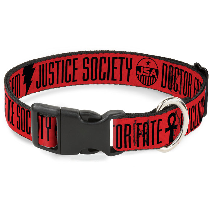 Plastic Clip Collar - Black Adam JUSTICE SOCIETY Icons and Text Red/Black Plastic Clip Collars DC Comics   