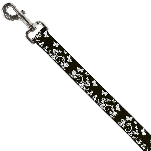 Dog Leash - Butterfly Garden Black/White Dog Leashes Buckle-Down   