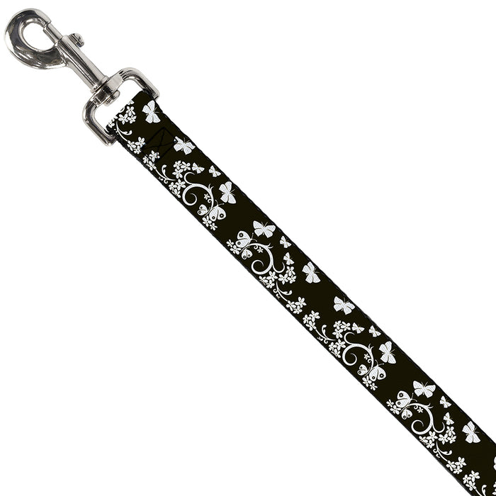 Dog Leash - Butterfly Garden Black/White Dog Leashes Buckle-Down   
