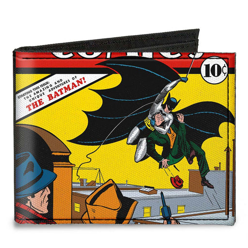 Canvas Bi-Fold Wallet - Classic DETECTIVE COMICS Issue #27 First Batman Action Cover Pose Canvas Bi-Fold Wallets DC Comics   